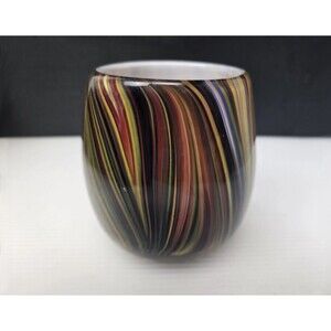 Multicolor Swirl Art Glass Votive Candle Holder Missoni For Target Hand Blown